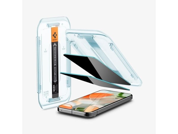 Spigen GLAS.tR EZ Fit, Google, Pixel 9 Pro XL, Ripebestandig, Sort, 2 stykker
