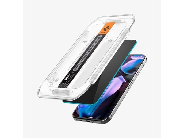 Spigen GLAS.tR EZ Fit, Google, Pixel 9 Pro XL, Ripebestandig, Sort, 2 stykker