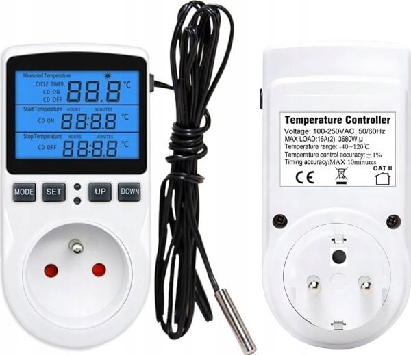 Inne Termostatas su lizdu 230V E6185