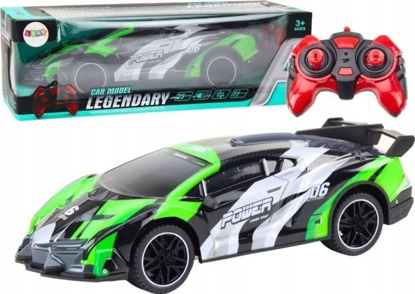 LeanToys RC urheiluauto 1:10 25km/h valot vihreä
