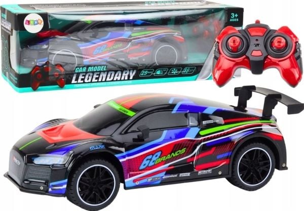 LeanToys Auto Sport RC 1:10 25 km/t fjernstyrt lys svart