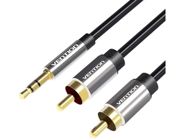 Lydkabel 3,5 mm hann til 2 x RCA hann 3 m Vention BCFBI svart