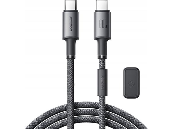 Joyroom S-A50 Unlimited Series 60W USB-C - USB-C kaapeli magneettisella järjestäjällä 1.2m - harmaa - harmaa