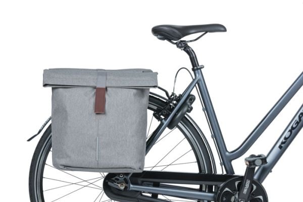 Basil City, Bakre, Sykkelveske, Polyester, Grå, 28 l, 10 kg