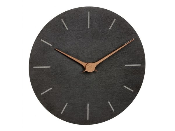 TFA-Dostmann 60.3068.10, Vegg, Analoge klokker, Rund, Skiferfarge, Slate, Batteri