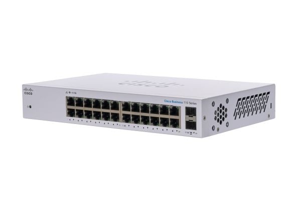 Cisco CBS110, Hallitsematon, L2, Gigabit Ethernet (10/100/1000), Täysin kaksipuolinen, Telineasennus, 1U