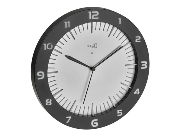 TFA-Dostmann 60.3553.10, Vegg, Analoge klokker, Rund, Grå, Plast, Batteri