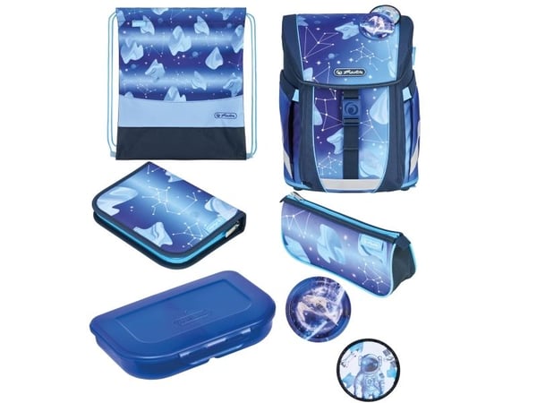 Herlitz FiloActive XL Plus Cosmic, Matlåda, Pennfack, Pencil pouch, Skolväska, Sport bag, Pojke, Grundskola, Ryggsäck, 21 l, Framficka, Sidoficka