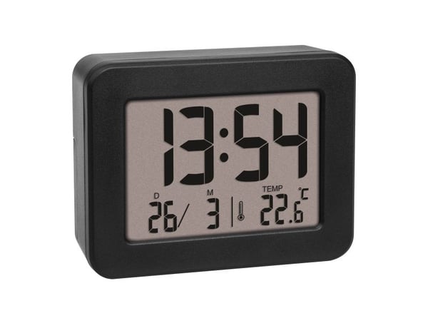 TFA-Dostmann 60.2044.01, Quartz vekkerklokke, Rektangel, Sort, Innendørs, Adult/Child, Gutt/Jente