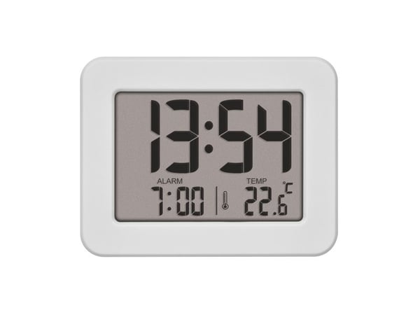 TFA-Dostmann 60.2044.02, Quartz vekkerklokke, Rektangel, Hvit, Innendørs, Adult/Child, Gutt/Jente