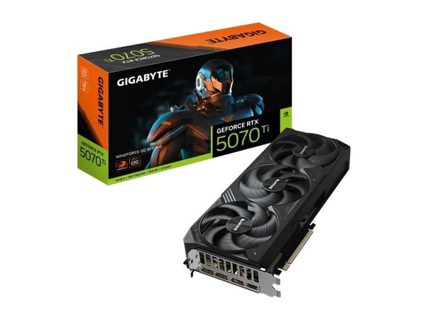 Gigabyte GeForce RTX 5070 Ti WINDFORCE OC SFF 16G - Grafikkort - GeForce RTX 5070 Ti - 16 GB GDDR7 - PCI Express 5.0 - 3 x DisplayPort, HDMI