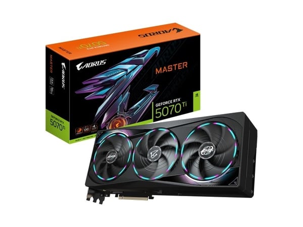 AORUS GeForce RTX 5070 Ti MASTER 16G - OC Edition - grafikkort - GeForce RTX 5070 Ti - 16 GB GDDR7 - PCI Express 5.0 - 3 x DisplayPort, HDMI