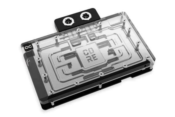 Alphacool Core, Bakplate, Aluminium, Kromfarget, Kopper, Sort, Kromfarget, 3-Pin JST, 1/4", 60 °C