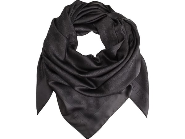 Guess Rossana tekstilt skjerf, Coal, 4G-logo, AW8851 POL03, 135 x 135 cm