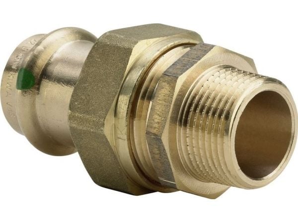 Viega dobbeltkobling Z Sc 15 x 1/2 bronse/kobbersilisium / glitrende – rørkobling