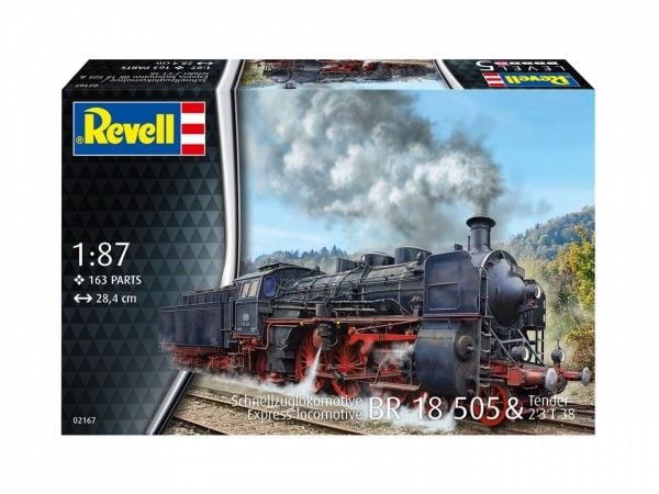 Revell 02167 Schnellzuglokomotive BR 18 505 med Tender 23 T38 lokomotivbyggesett 1:87