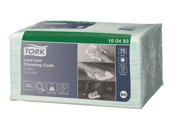 Tork W8 - Puhdistusliinat - 75 arkkia - turkoosi - pakkaus 8 kpl Tork W8 - Puhdistusliinat - 75 arkkia - turkoosi - pakkaus 8 kpl