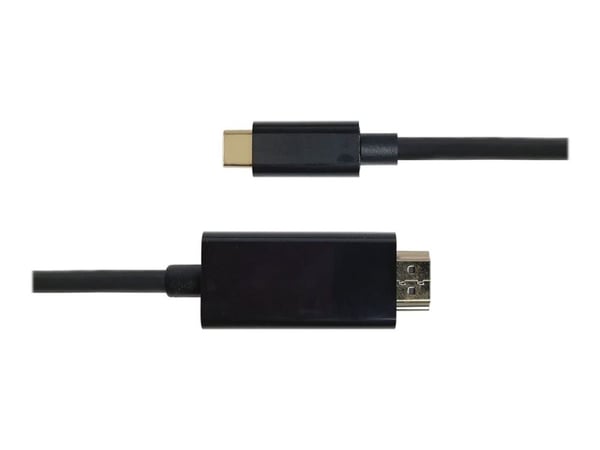 DELTACO - Adapterkabel - USB-C hane till HDMI hane - 2 m - svart - 4K60 Hz (4096 x 2160) stöd