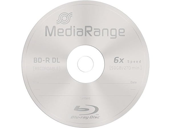 MediaRange BD-R DL 50 GB, Blu-ray - Rull 25 stk