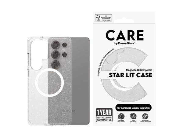 CARE by PanzerGlass Urban Combat - Baksidedeksel for mobiltelefon - termoplast-polyuretan (TPU), polykarbonat - hvit, stjernebelyst - for Samsung G...