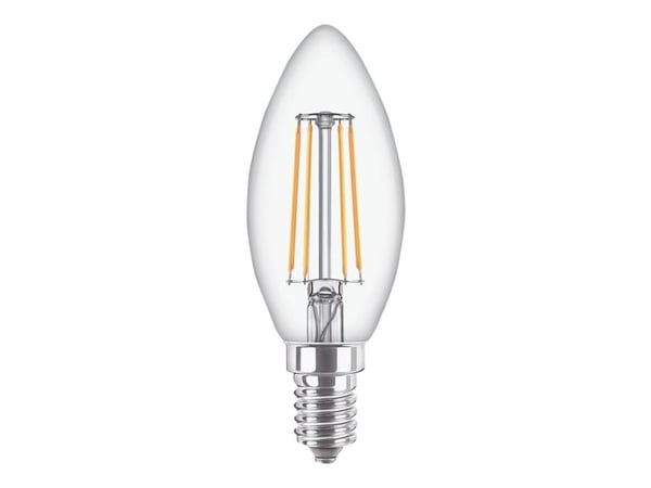 Philips CorePro - LED-filamentlyspære - form: B35 - klar finish - E14 - 4.3 W (ekvivalent 40 W) - klasse F - varmt hvitt lys - 2700 K
