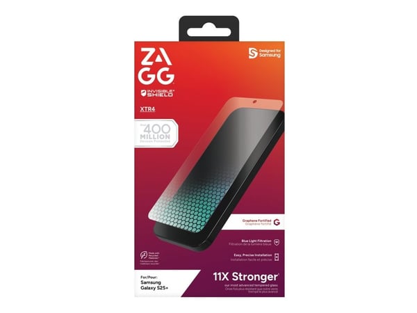 ZAGG InvisibleShield Glass XTR4 - Skjermbeskyttelse for mobiltelefon - glass - for Samsung Galaxy S25+
