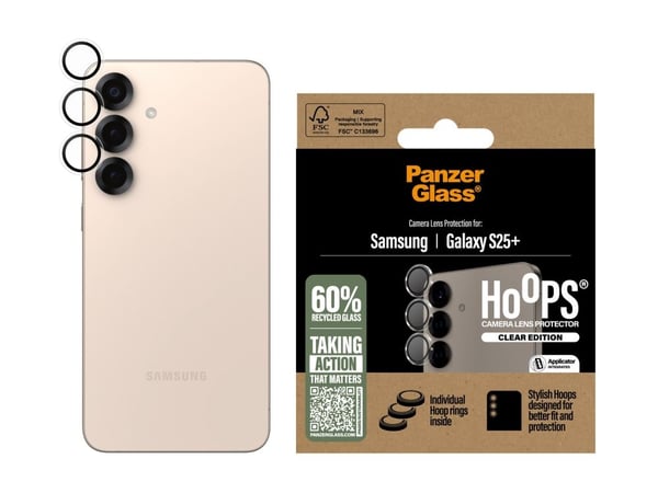 PanzerGlass Hoops - Clear Edition - linsebeskytter for mobiltelefon - gjennomsiktig - for Samsung Galaxy S25 Plus