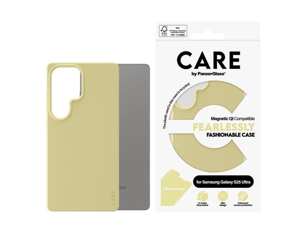CARE by PanzerGlass - Bakdeksel til mobiltelefon - polykarbonat, mikrofiber, silikon - chardonnay - for Samsung Galaxy S25 Ultra