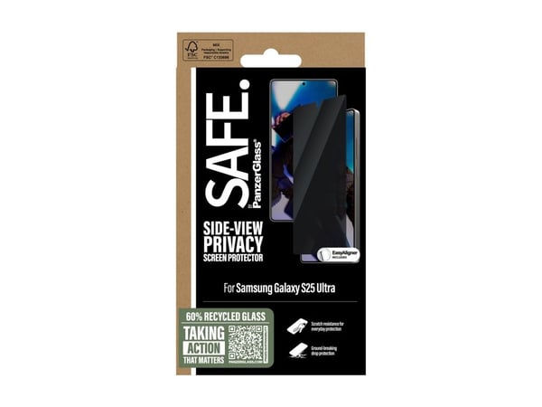 PanzerGlass SAFE. by ® Privacy Screen Protector Samsung Galaxy S25 Ultra | Ultra-Wide Fit w. EasyAligner, Samsung, Samsung - Galaxy S25 Ultra, Asen...