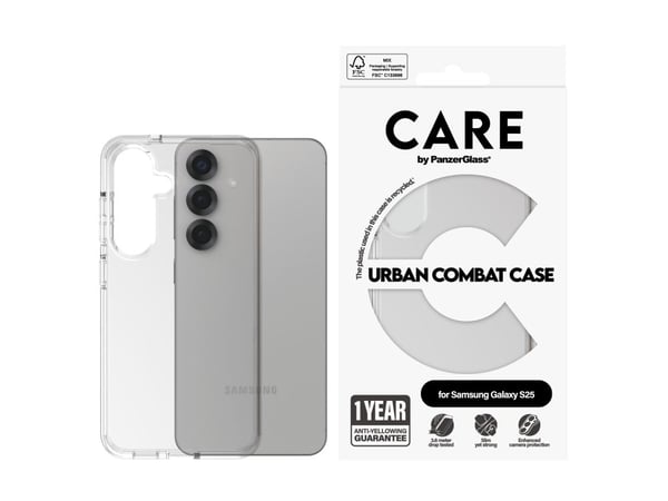 CARE by PanzerGlass Urban Combat - Baksidedeksel for mobiltelefon - polykarbonat, termoplast-polyuretan (TPU) - for Samsung Galaxy S25
