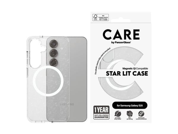 CARE by PanzerGlass Urban Combat - Baksidedeksel for mobiltelefon - termoplast-polyuretan (TPU), polykarbonat - hvit, stjernebelyst - for Samsung G...