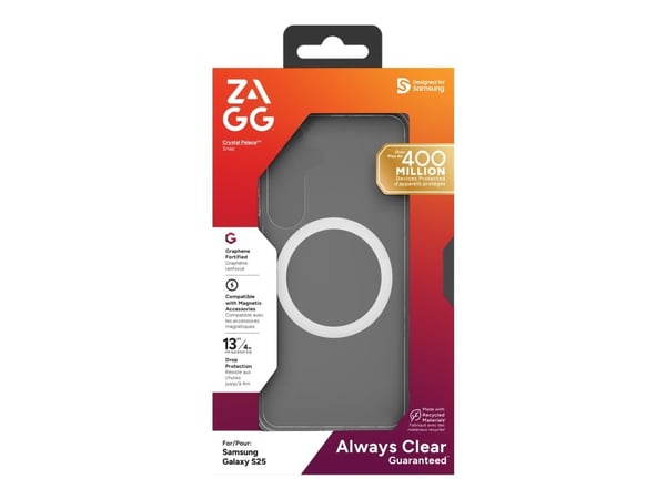 Zagg Crystal Palace Snap - Baksidedeksel for mobiltelefon - krystallklar - for Samsung Galaxy S25