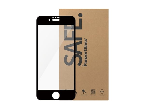 SAFE. by PanzerGlass - Skjermbeskytter til mobiltelefon - ultra-wide fit - glass - 4,7" - rammefarge svart (pakke med 50 stk.) - for Apple iPhone 6...