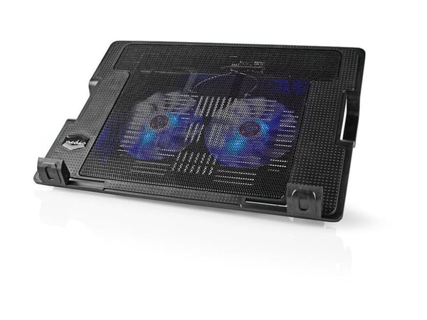 Nedis NBCR200BK - Notebookvifte - med 2-porters USB-hub - 18" - 140 mm - svart