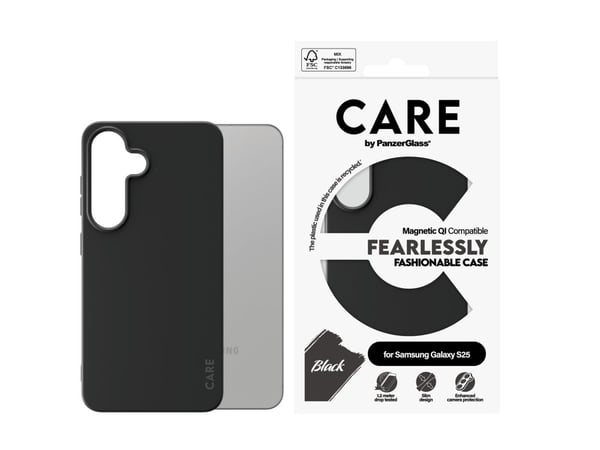 CARE by PanzerGlass - Bakdeksel til mobiltelefon - 100 % resirkulert polykarbonat - svart