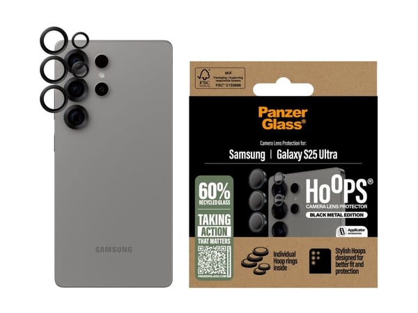 PanzerGlass ® Hoops® svart kameralinsebeskytter Samsung Galaxy S 2025 Ultra