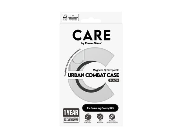 CARE by PanzerGlass Urban Combat - Baksidedeksel for mobiltelefon - polykarbonat, termoplast-polyuretan (TPU) - for Samsung Galaxy S25