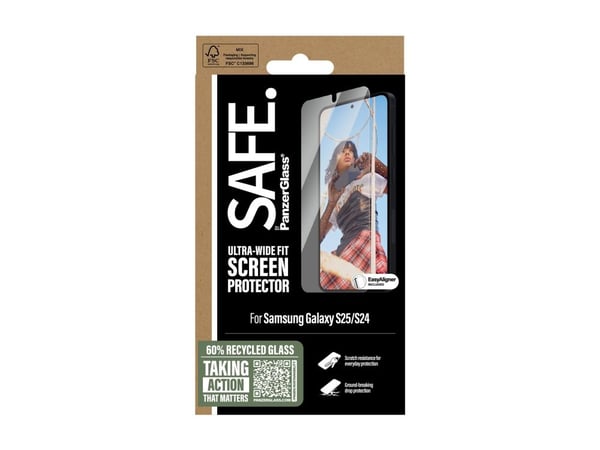 PanzerGlass SAFE. av ® Skjermbeskyttelse Samsung Galaxy S 2025 | Ultra-Wide Fit m. Juster