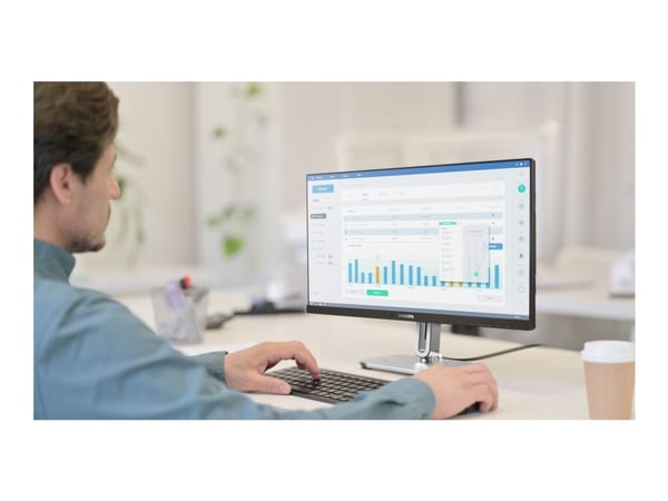 Philips 24B2G5200 - LED-skjerm - 24" (23.8" synlig) - 1920 x 1080 Full HD (1080p) @ 100 Hz - IPS - 1500:1 - HDMI, VGA, DisplayPort - høyttalere - k...