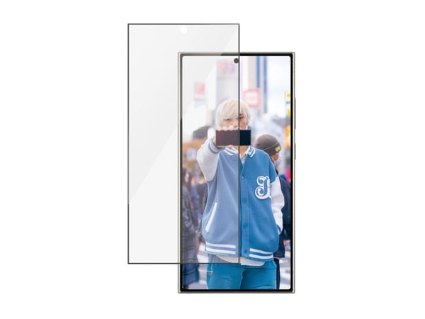 PanzerGlass - Skjermbeskyttelse for mobiltelefon - ultra-bred passform, alt-i-ett - glass - rammefarge svart - for Samsung Galaxy S25 Ultra