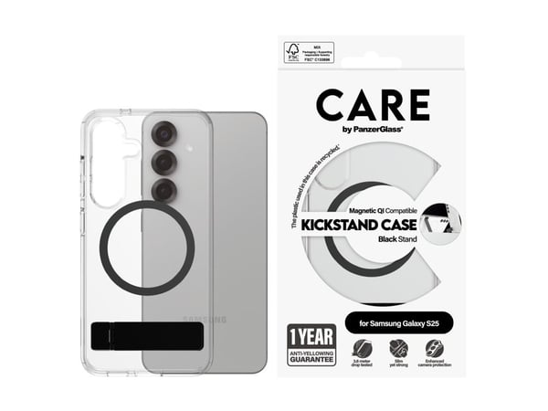 CARE by PanzerGlass - Baksidedeksel for mobiltelefon - stativ - 100 % resirkulert polykarbonat, 100 % resirkulert termoplastisk polyuretan (TPU) - ...