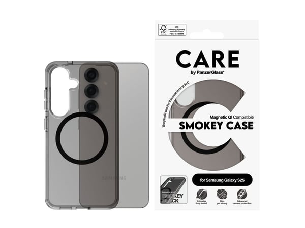 CARE by PanzerGlass Urban Combat - Baksidedeksel for mobiltelefon - polykarbonat, termoplast-polyuretan (TPU) - røykfarget, svart - for Samsung Gal...