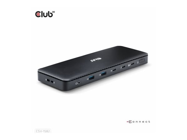 Club 3D 12-in-1 - Dokkingstasjon - for skrivebord, bærbar - USB-C / USB4 / Thunderbolt 3 / Thunderbolt 4 - 2 x HDMI, DP, Thunderbolt 4 - 2.5GbE - 1...
