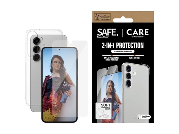 CARE by PanzerGlass - Baksidedeksel for mobiltelefon - termoplast-polyuretan (TPU), herdet glass, oleofobisk belegg, polyethlen-tereftalat (PET), s...