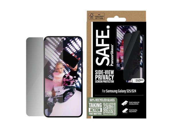 PanzerGlass SAFE. by ® Privacy Screen Protector Samsung Galaxy S25 | S24 | Ultra-Wide Fit w. EasyAligner, Samsung, Samsung - Galaxy S25, Samsung - ...