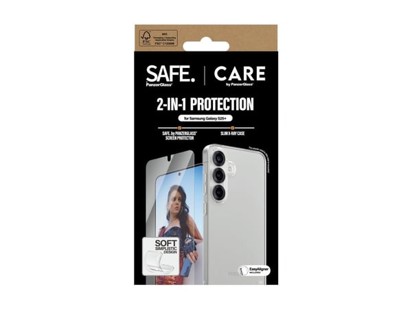 CARE by PanzerGlass - Baksidedeksel for mobiltelefon - termoplast-polyuretan (TPU), herdet glass, oleofobisk belegg, polyethlen-tereftalat (PET), s...