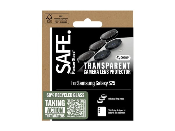 PanzerGlass SAFE. by ® Kameralinsebeskytter Gjennomsiktig Samsung Galaxy S 2025