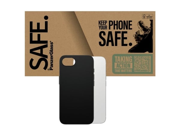 SAFE. by PanzerGlass - Bagsidecover til mobiltelefon - termoplastisk polyuretan (TPU) - sort - for Apple iPhone 16e