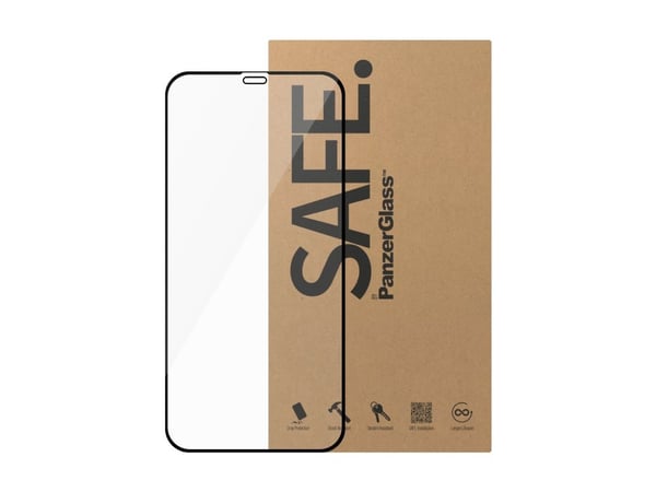 SAFE. by PanzerGlass - Skjermbeskyttelse for mobiltelefon - ultrabred passform - glass - 6.1" - rammefarge svart (en pakke 50) - for Apple iPhone 1...