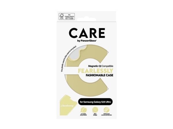 CARE by PanzerGlass - Bakdeksel til mobiltelefon - polykarbonat, mikrofiber, silikon - chardonnay - for Samsung Galaxy S25 Ultra